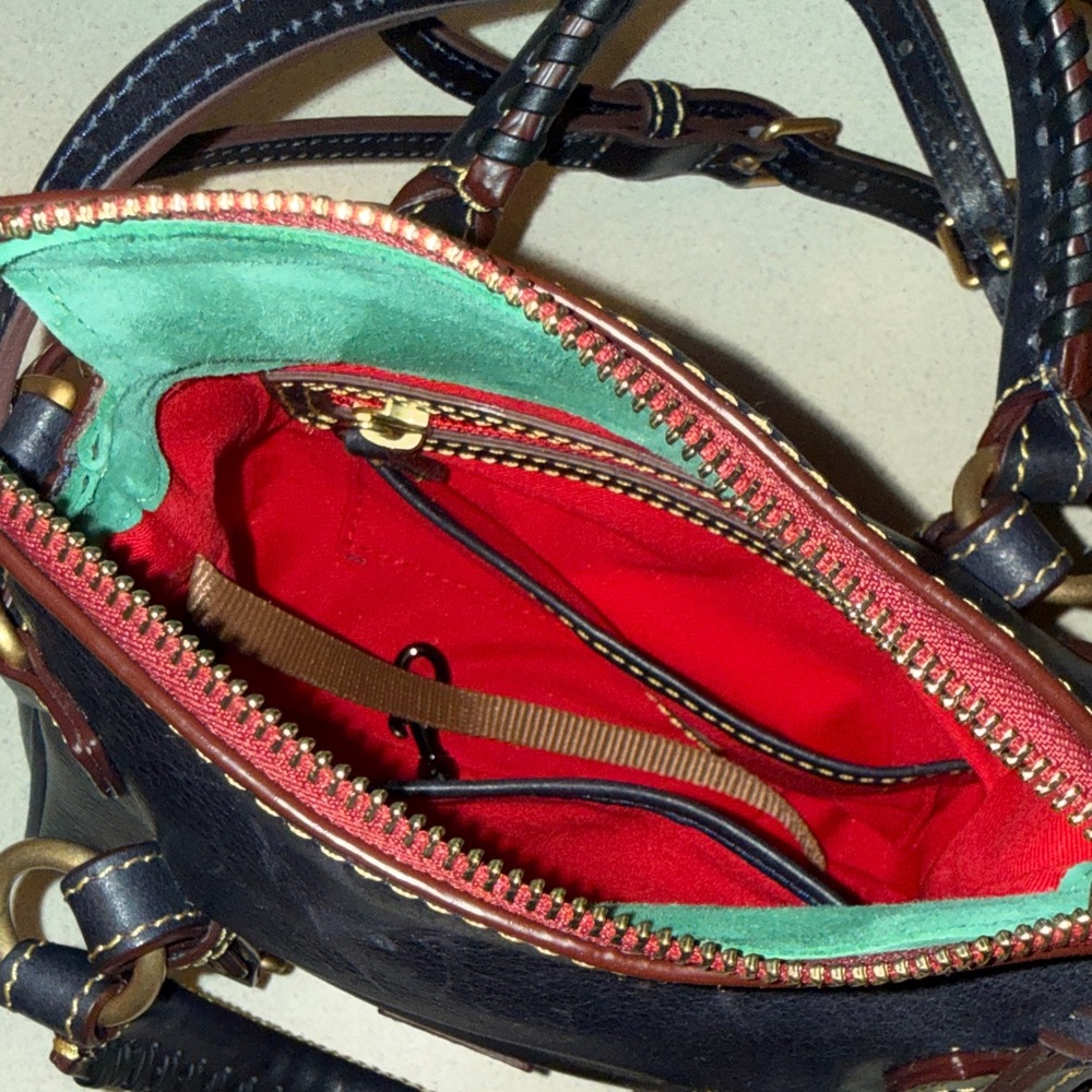 Dooney & Bourke navy Satchel with Gold Accents - Picture 2 of 4